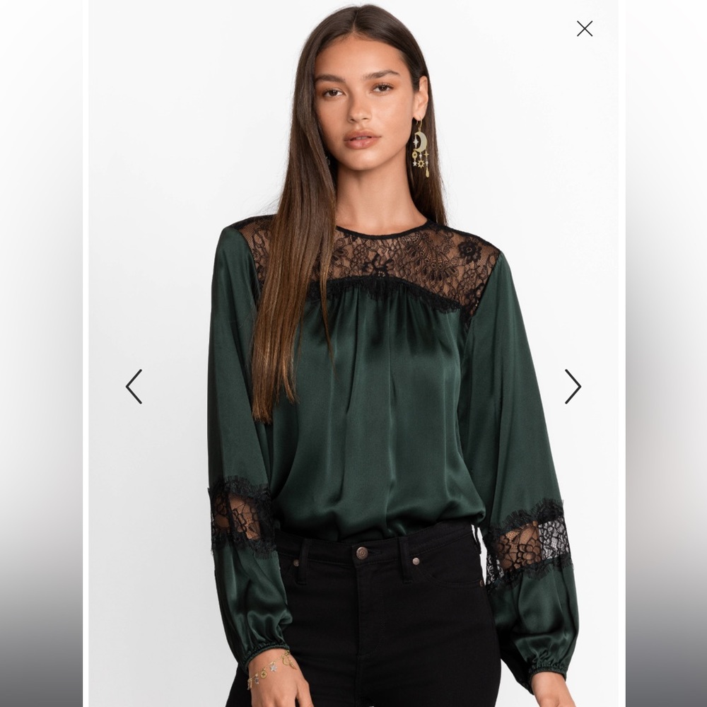 JOHNNY WAS midnight silk blouse- size large